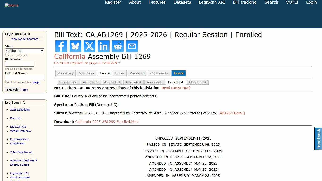Bill Text: CA AB1269 | 2025-2026 | Regular Session | Enrolled | LegiScan